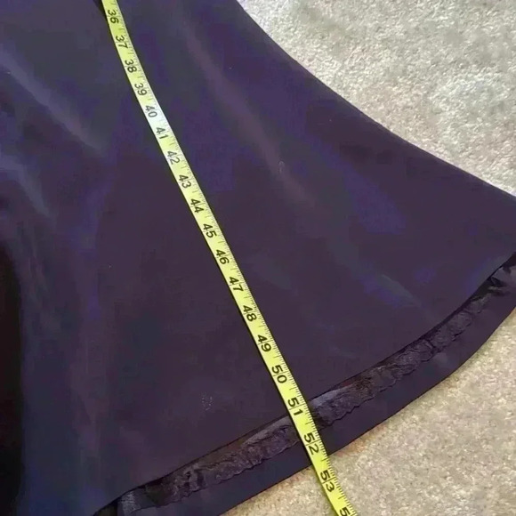 Vintage Jones New York Evening Vegan Silk Satin Y2K Midi Dress Eggplant Size 10P - Picture 11 of 11